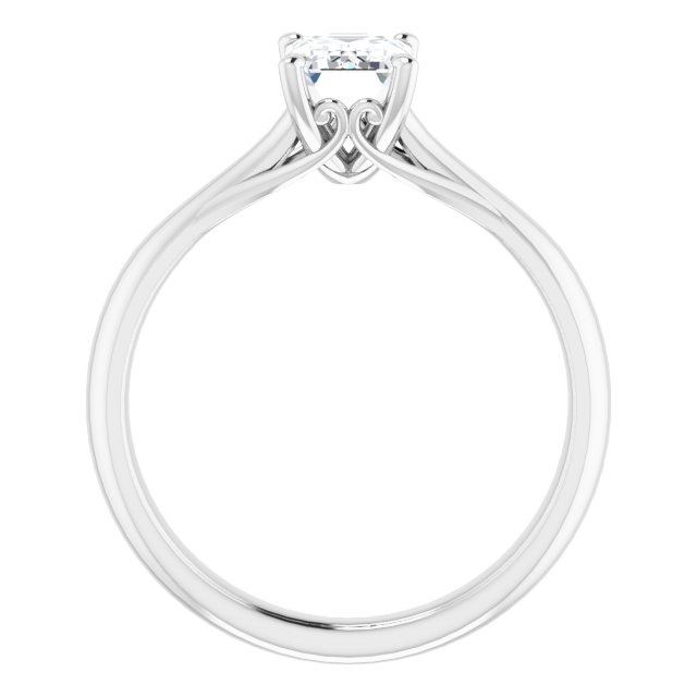 Bague de Fiançaille Solitaire Or blanc Diamant  4 Griffes