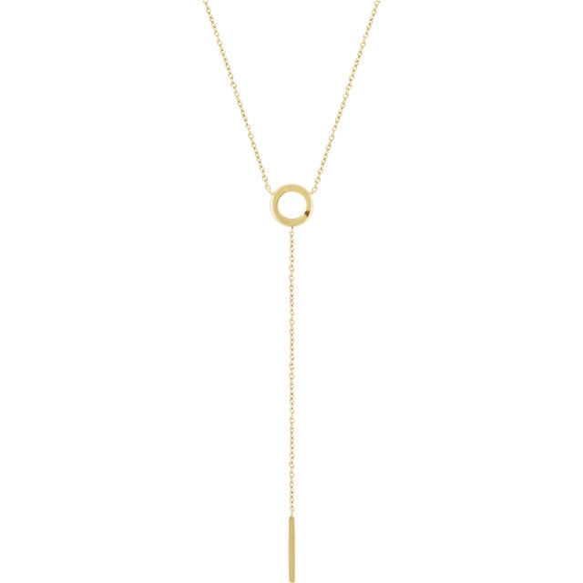 Collier Y en Or Jaune 14 karats