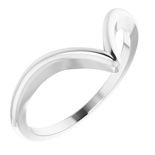 Jonc Alliance En Forme De "V"  En Or Blanc, Jaune Ou Rose Grandeur 7