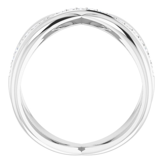 Bague De Fantaisie Large En Or Blanc Sertie de Diamants
