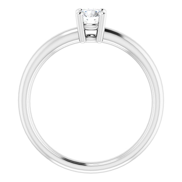 Bague de Fiançaille Solitaire en Or Blanc 4 Griffes et Diamant