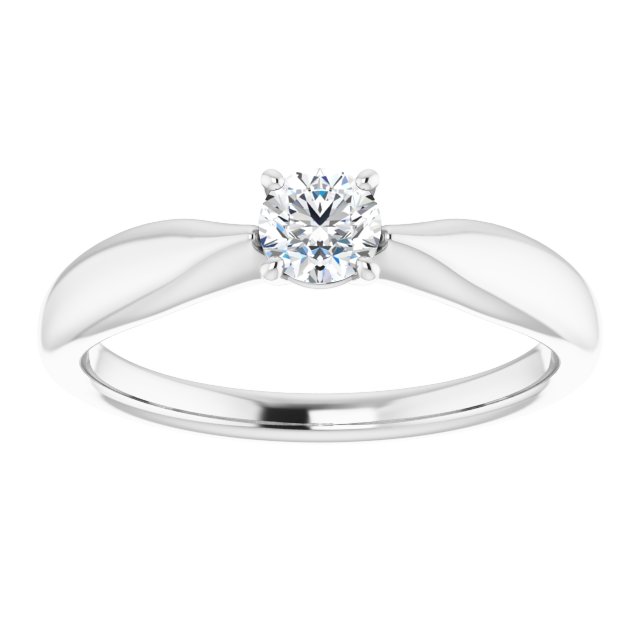 Bague de Fiançaille Solitaire Or blanc Diamant  4 Griffes
