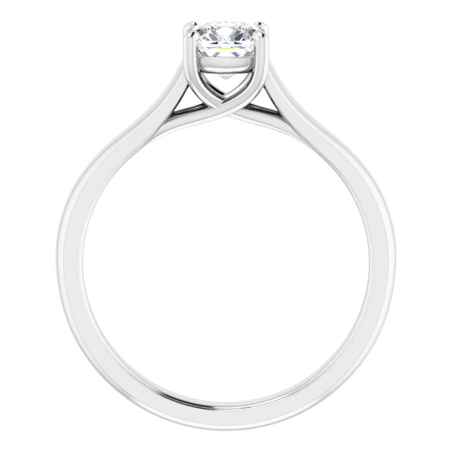 Bague de Fiançaille Solitaire Or Blanc Diamant  4 Griffes