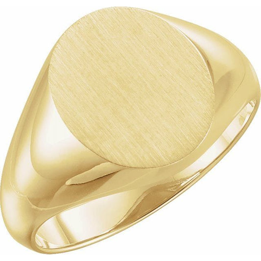 Bague Homme De Type Chevalière En Or Jaune 14 Karats