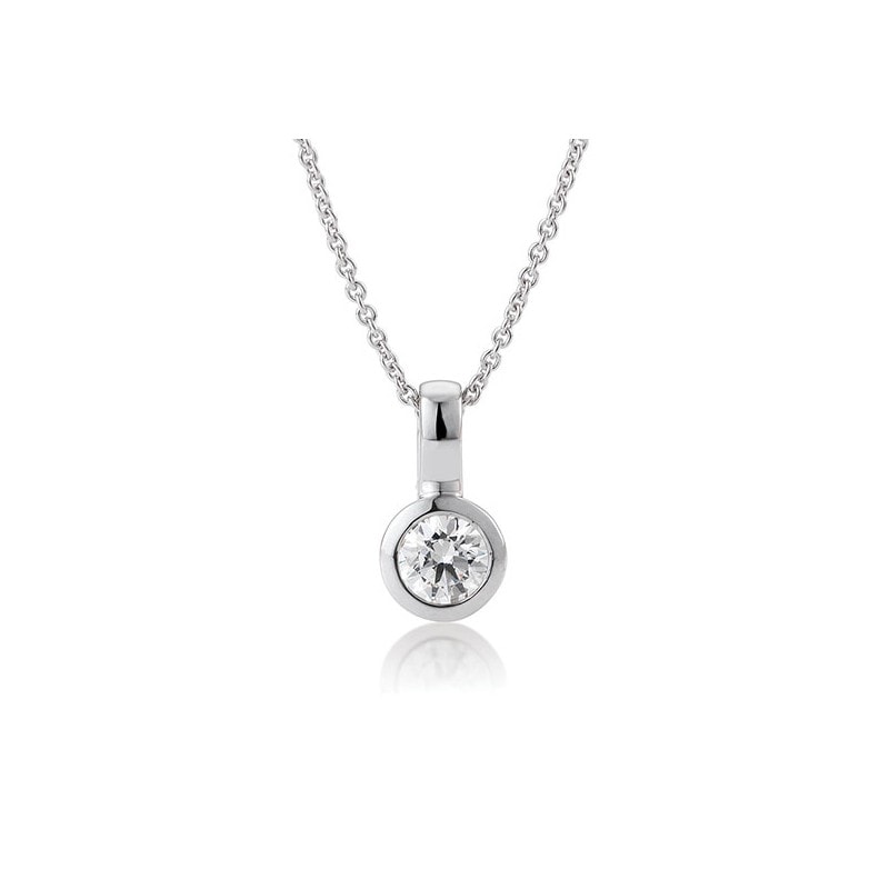 Pendentif en Diamant sur Collet en Or Blanc 14 Karats