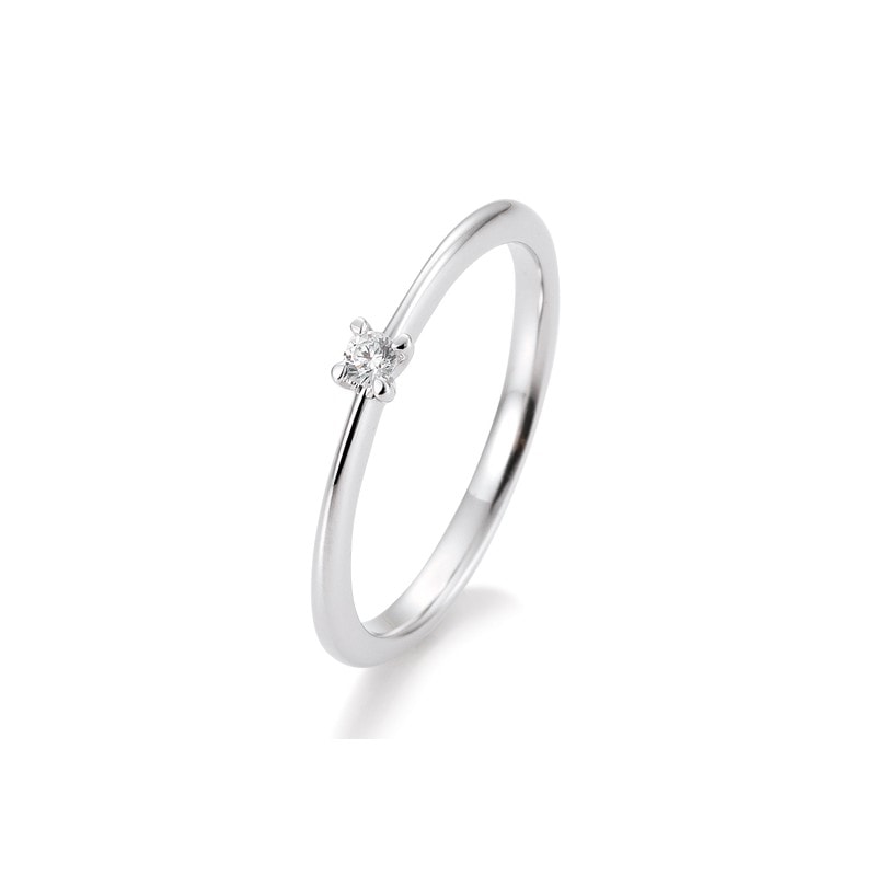 Bague Solitaire à Diamant en Or Blanc 14 Karats