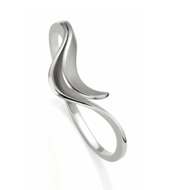 Bracelet de type bangle en argent 925 fini au rhodium fini poli et satiné