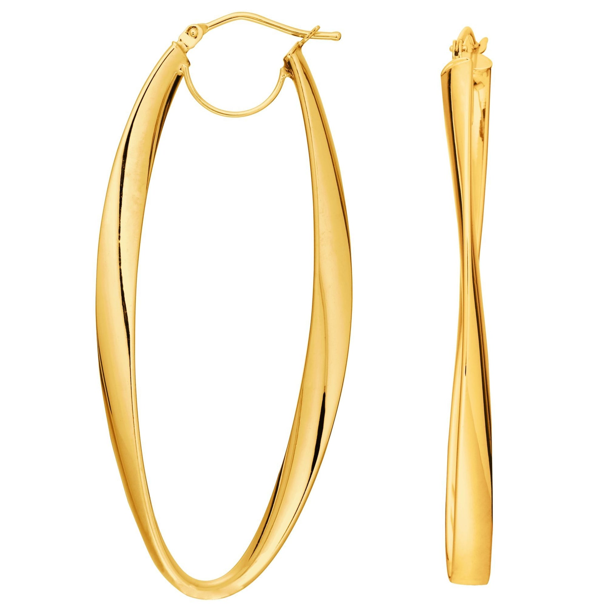 Boucles d'oreilles de Type Créole en Or Jaune 14 Karats
