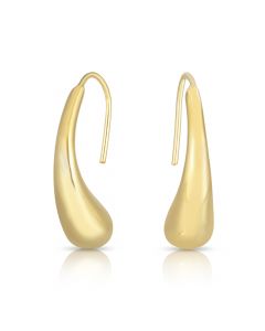 Boucles d’oreilles En Forme de Goutte or Jaune 14 Karats Fermoir tiges et papillons