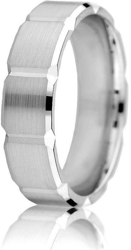 Jonc pour Homme en Or Blanc 14 Karats Fini Mat
