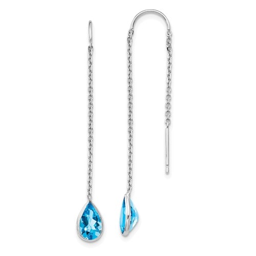 Boucles d'Oreilles Topaze Bleu