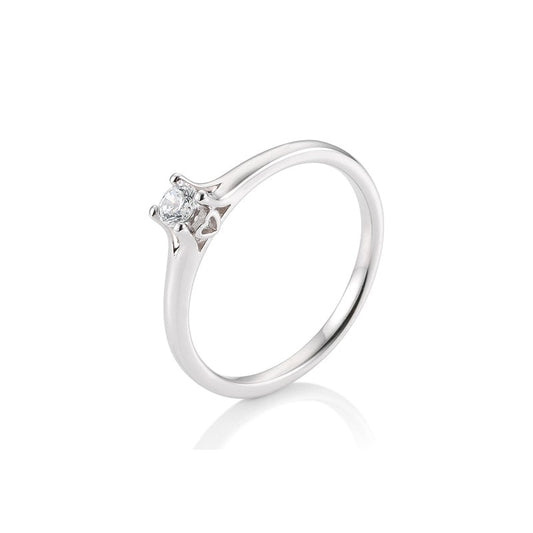 Bague or blanc 14 Karats Quatre griffes Diamant à partir de 0,25 carat Pureté: VS Couleur : H Certificat GIA Fait à Montréal