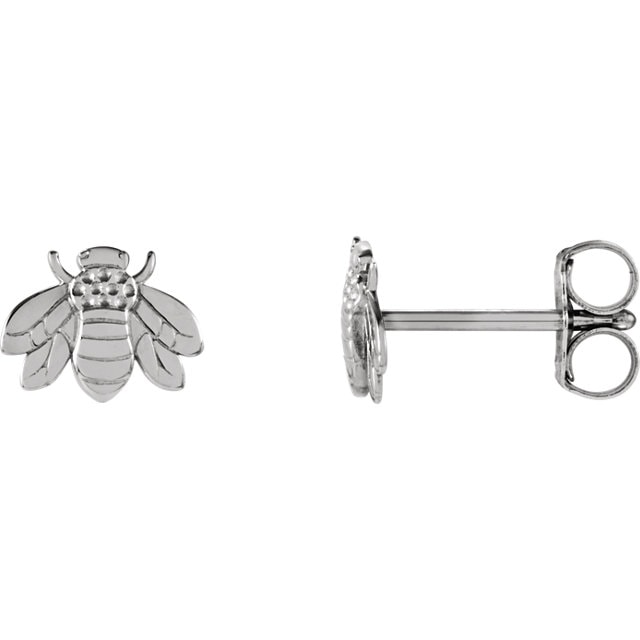 Boucles d'Oreilles Abeille en Or 14 Karats
